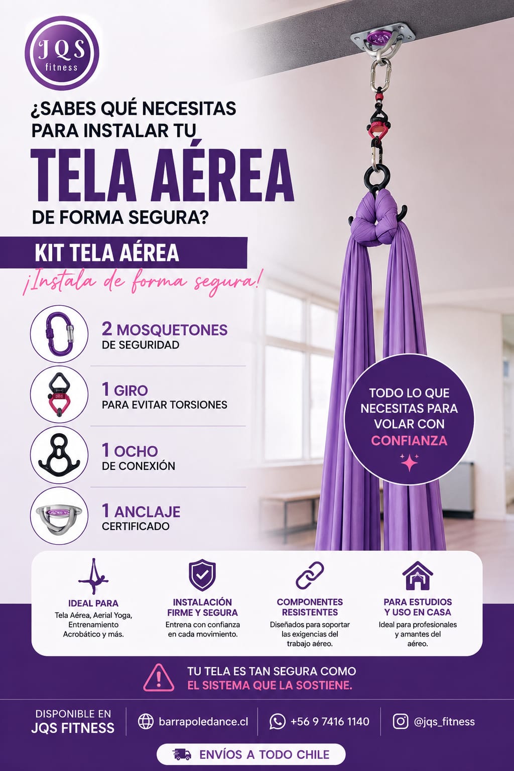 Tela acrobatica Con Kit Pro - Imagen 2